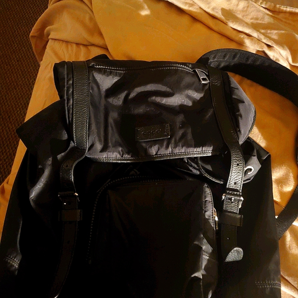 Black Nylon Gucci Backpack